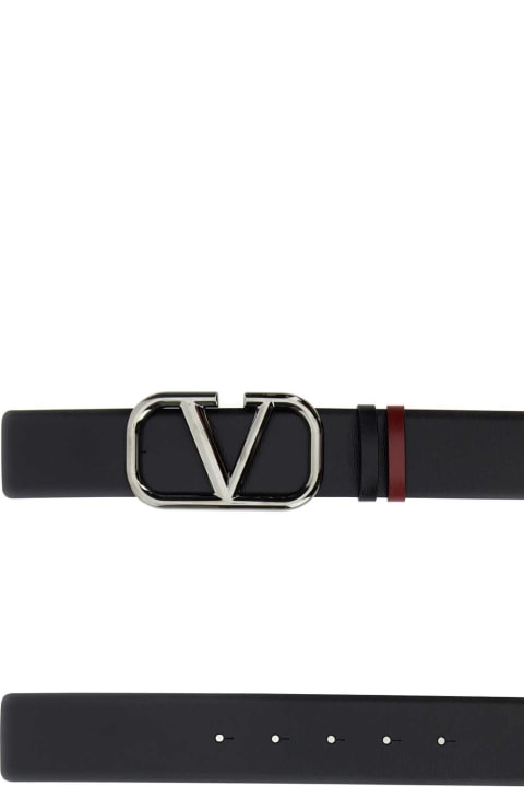 メンズ Valentino Garavaniのアクセサリー Valentino Garavani Black Leather Vlogo Signature Belt