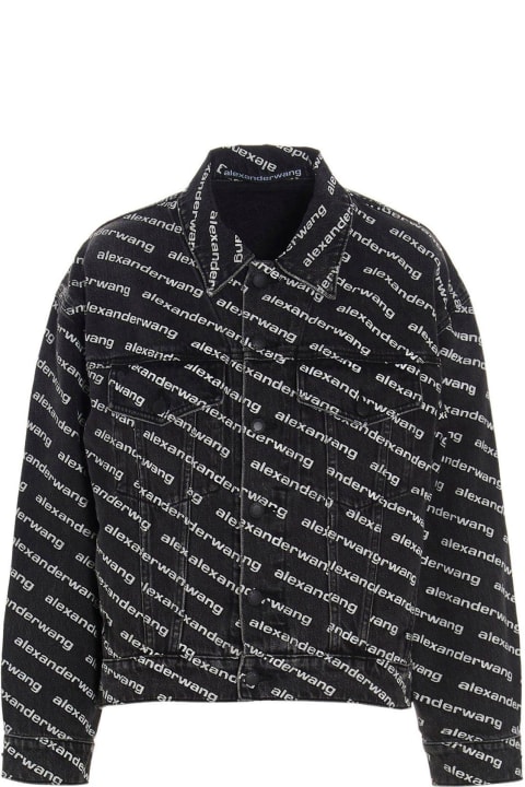 Alexander Wang Rhinestone Monogram Pajama Shirt