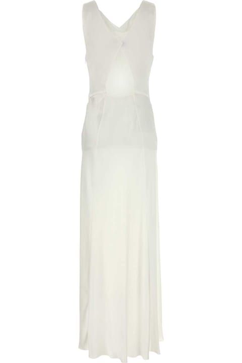 ウィメンズ新着アイテム Alberta Ferretti White Satin Long Dress