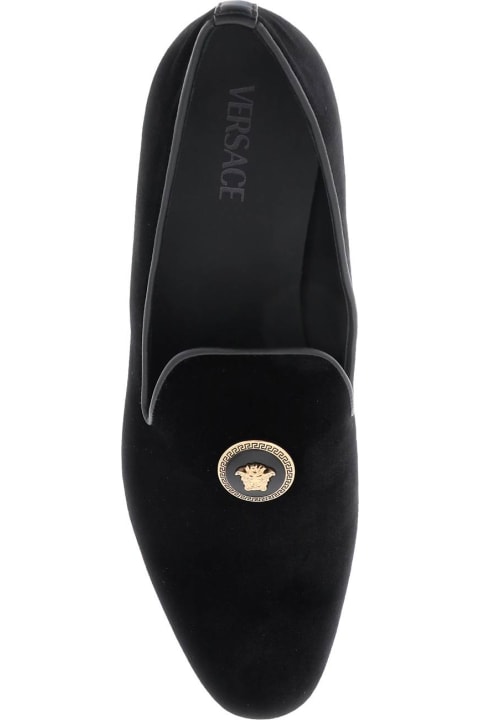 Versace Shoes for Women Versace Velvet Medusa Loafers