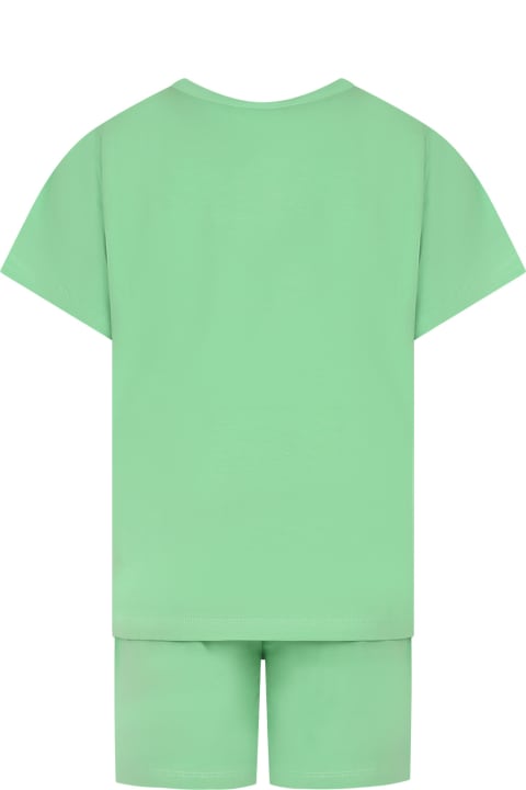 ボーイズ Moloのジャンプスーツ Molo Green Pajamas For Kids With Smile