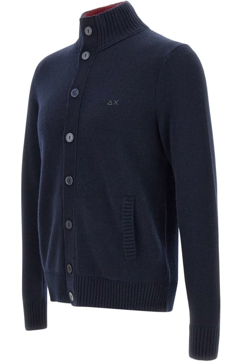 Sun 68 Sweaters for Men Sun 68 'solid Color' Wool, Viscose And Cashmere Cardigan Cardigan