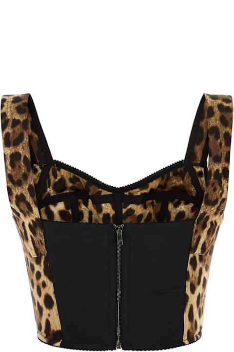 Fashion for Women Dolce & Gabbana Printed Stretch Silk Blend Bodice