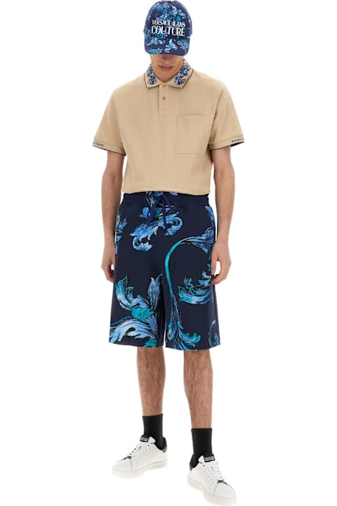 Versace Jeans Couture for Men Versace Jeans Couture Polo Shirt With Baroque Outline Collar