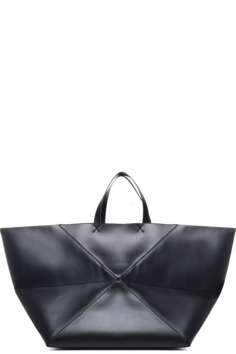 Xxl Puzzle Fold Tote Bag In Shiny Calfskin