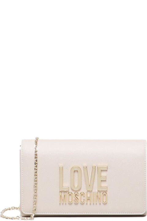 Love Moschino Women Love Moschino Logo Lettering Chain Linked Crossbody Bag