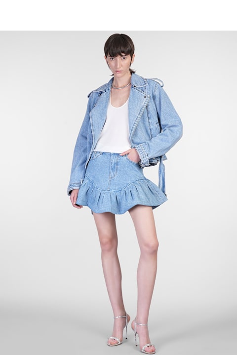 retrofete for Women retrofete Angelique Skirt In Blue Cotton
