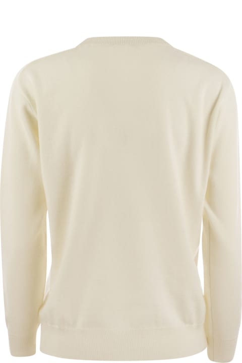Brunello Cucinelli Fleeces & Tracksuits for Women Brunello Cucinelli Cashmere Sweater With Neck Jewel