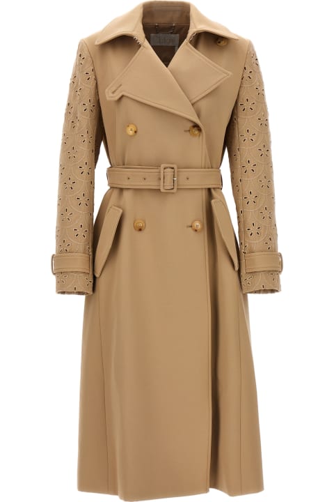 Coats & Jackets for Women Chloé Embroidered Hooded Trench Coat