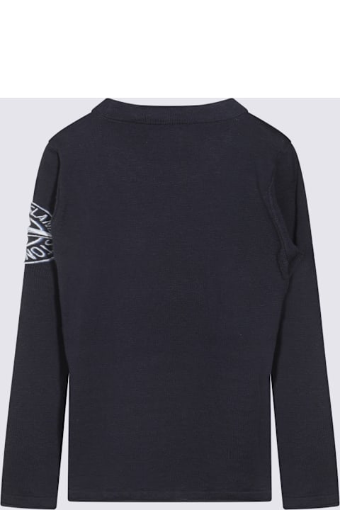 آخر صيحات الموضة من أولاد Stone Island Blue Cotton Knitwear