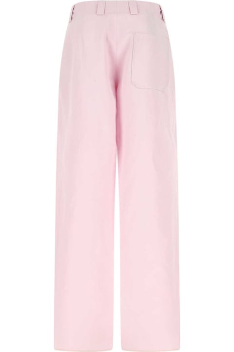 Zegna Pants for Men Zegna Pastel Pink Cotton Blend Wide-leg Pant