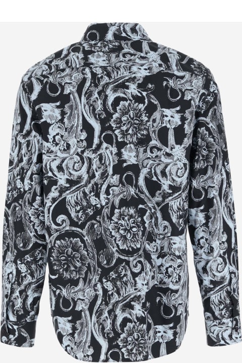 Shirts for Men Versace Cotton Shirt With Baroque Print