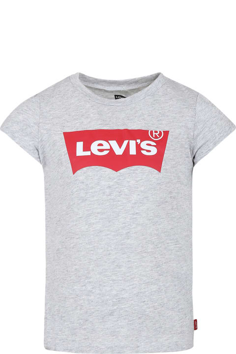 ガールズ Levi'sのTシャツ＆ポロシャツ Levi's Grey T-shirt For Girl With Logo