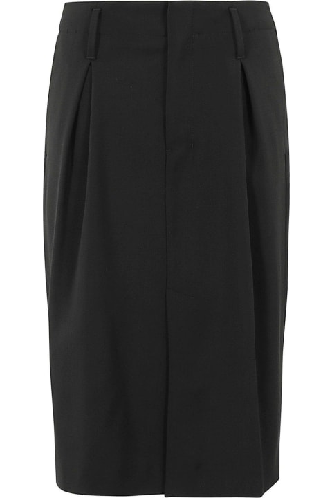 Fashion for Women Ami Alexandre Mattiussi Paris Pleated Detail Midi Pencil Skirt
