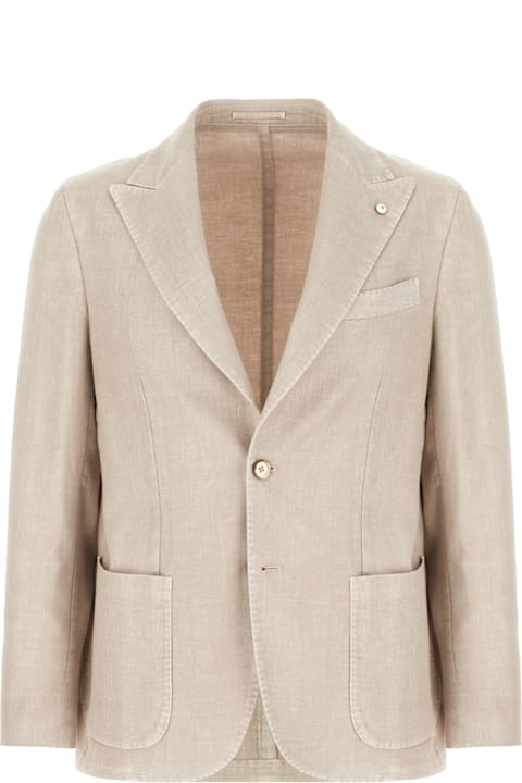 L.B.M. 1911 Clothing for Men L.B.M. 1911 Cappuccino Linen Blend Blazer