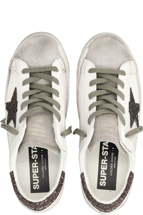 Golden Goose Super-star Woman's Sneakers With Glitter Star