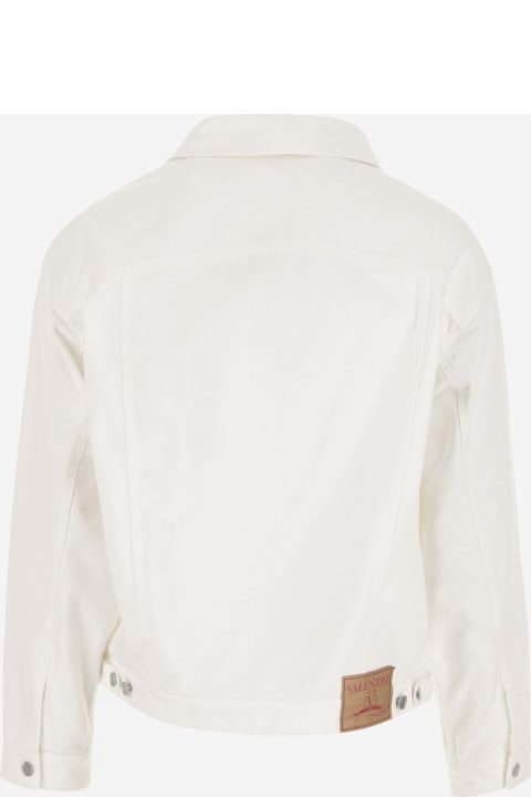 Valentino for Men Valentino Cotton Denim Jacket With V Detail