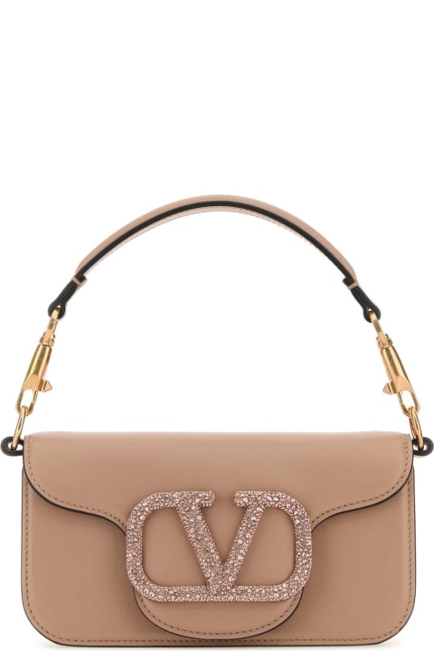 ウィメンズ Valentino Garavaniのバッグ Valentino Garavani Powder Pink Leather Locã² Handbag
