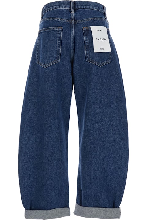 Frame for Men Frame 'the Bubble' Blue Jeans With Structured Leg And Turn-up Hem In Denim Woman