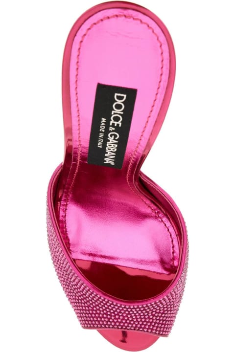 Dolce & Gabbana Shoes for Women Dolce & Gabbana Satin Mules With Rhinestones