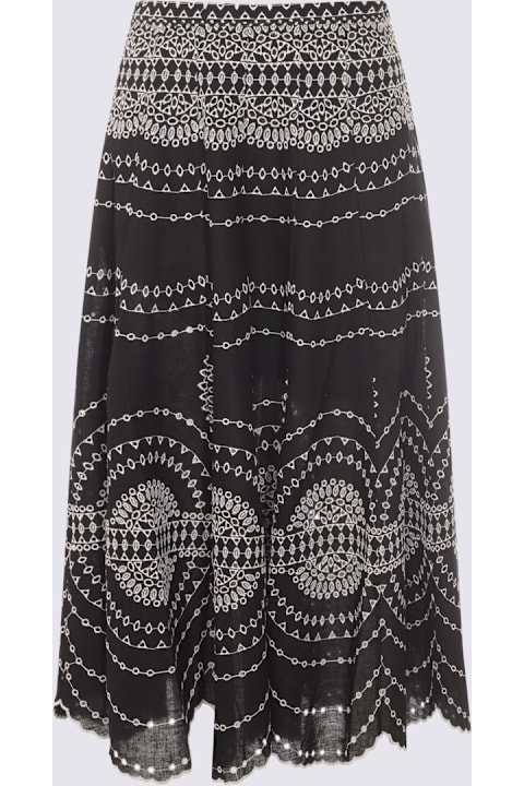 Charo Ruiz Clothing for Women Charo Ruiz Black And White Cotton Skirt