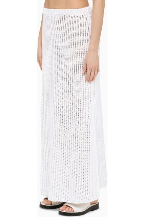Skirts for Women Ferragamo White Crochet Long Skirt