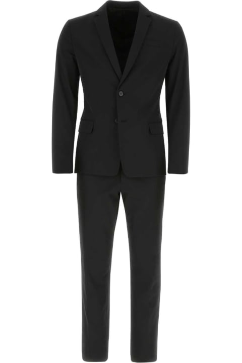 メンズ スーツ Prada Black Stretch Polyester Suit