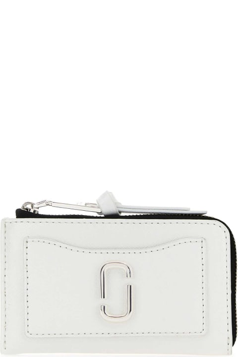 Marc Jacobs Women Marc Jacobs White Leather The Utility Top Zip Multi Wallet