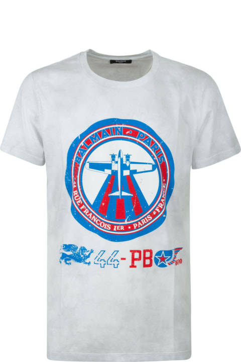 メンズ新着アイテム Balmain Logo Print Regular T-shirt