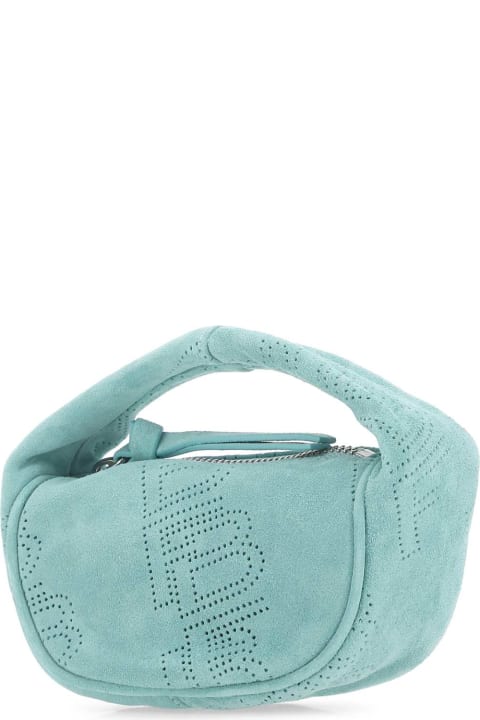 BY FAR for Women BY FAR Sea Green Suede Micro Cush Handbag
