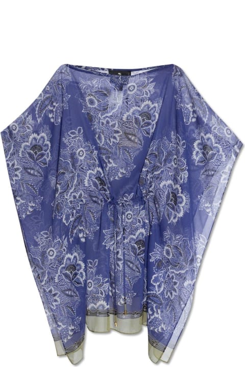 Fashion for Women Etro Floral Printed Semi-sheer Kaftan Dress