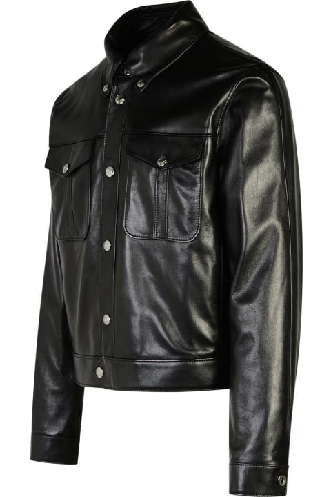 Coats & Jackets for Men Versace Black Leather Jacket