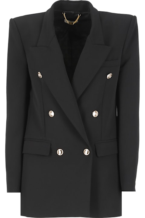 Coats & Jackets for Women Elisabetta Franchi Crepe Double Breasted Blazer