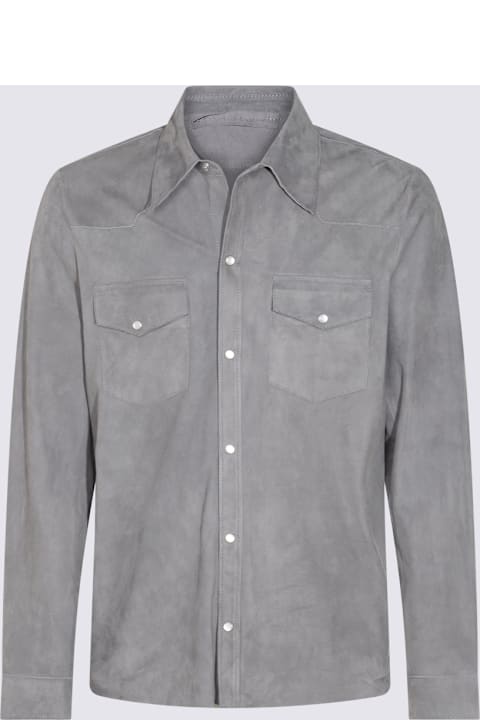 Salvatore Santoro Clothing for Men Salvatore Santoro Grey Leather Jacket