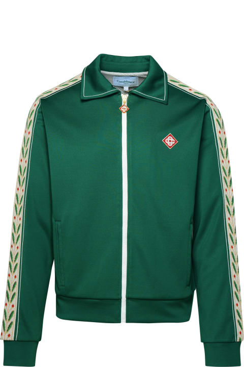 Casablanca Men Casablanca 'laurel' Green Cotton Blend Sweatshirt