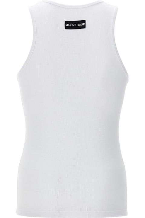 أدوات منزلية Marine Serre Moon Logo Embroidered Ribbed Tank Top