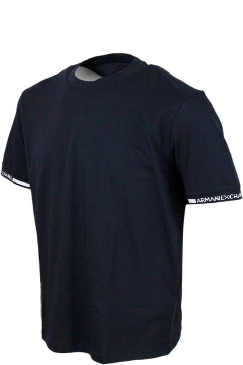 Armani Collezioni for Kids Armani Collezioni Short-sleeved Crew-neck T-shirt With Logo On The Sleeves