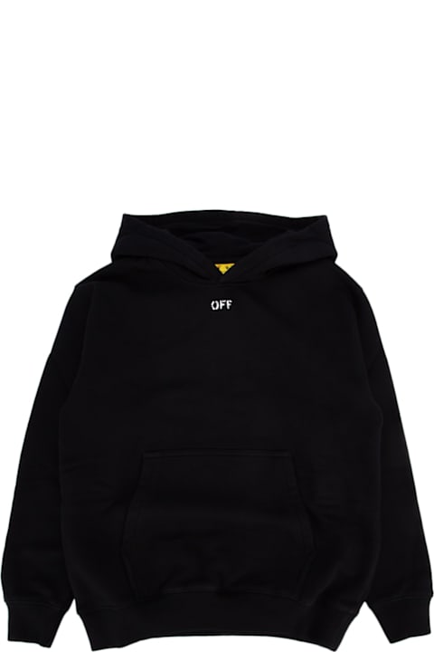 Off-White Sweaters & Sweatshirts for Boys Off-White Off Stamp Plain Hoodie Black White