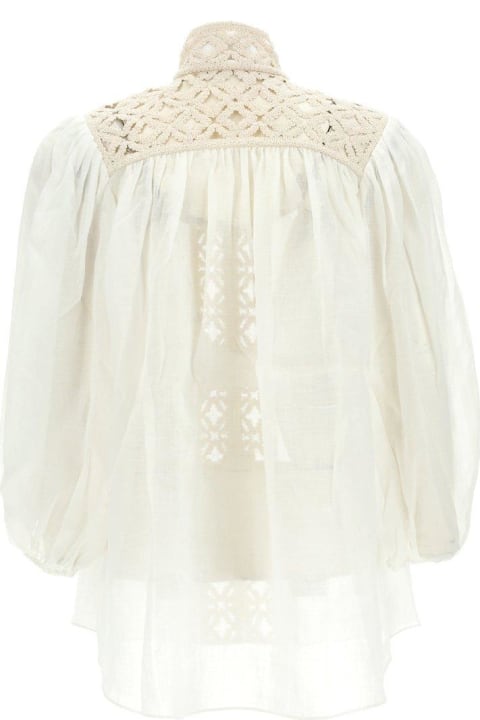 ウィメンズ ウェア Zimmermann Vitali Lace Detailed Blouse