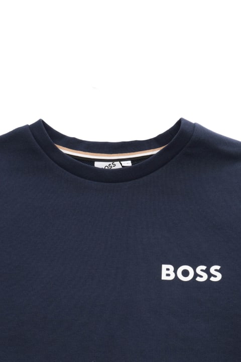 Sweaters & Sweatshirts for Boys Hugo Boss Blue Sweatshirt With Logo