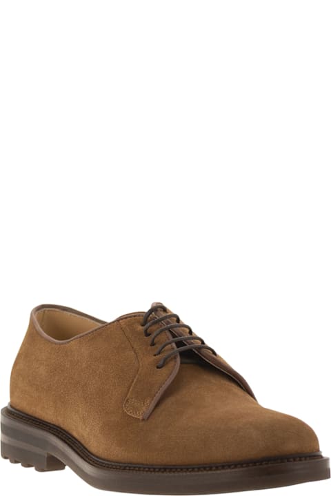 Brunello Cucinelli أحذية برباط لـ القسم الرجالي Brunello Cucinelli Suede Derby