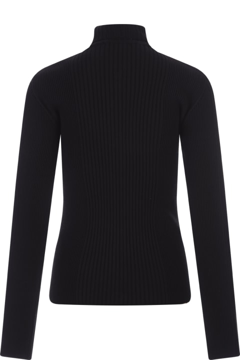 Barrow Sweaters for Women Barrow Black Ribbed Cardigan With Zip