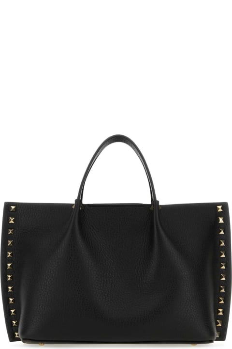 Bags Sale for Women Valentino Garavani Black Leather Rockstud Handbag
