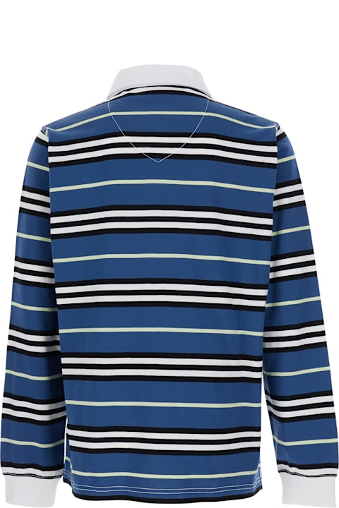 Burberry Clothing for Men Burberry Multicolor Polo Shirt With Logo Patch On The Front And All-over Striped Motif In Cotton Man