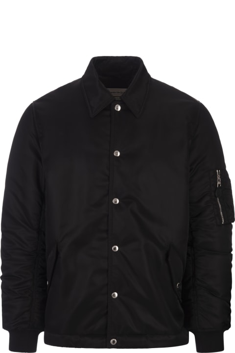 Clothing for Men Alexander McQueen Black Padded Bomber Jacket