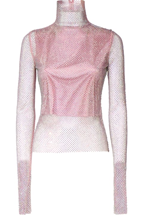 ウィメンズ スーツ SportMax Valdai Transparent Perforated Sweater With Rhinestones