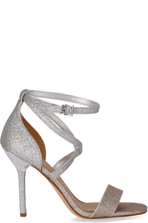 Michael Kors Astrid Glitter Silver Gold Heeled Sandal