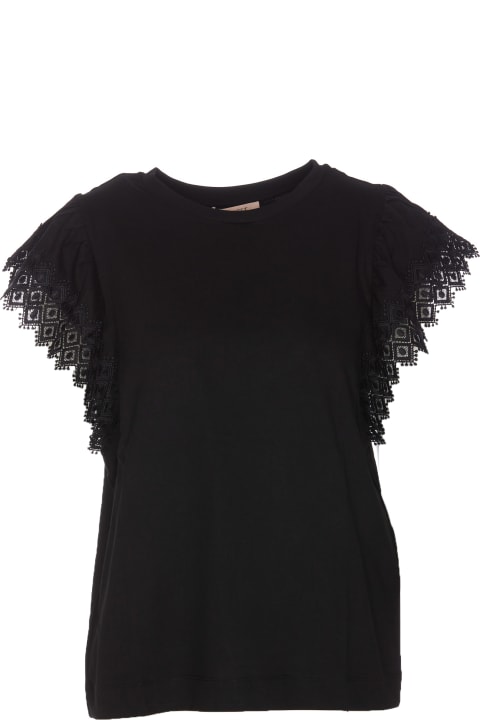 Clothing Sale for Women TwinSet T-shirt With Macrame' Sleeves TwinSet