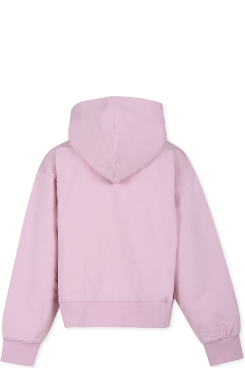 Pinko سترات وبلوزات ثقيلة لـ بنات Pinko Pink Sweatshirt For Girl With Logo