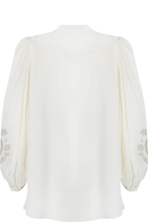 Weekend Max Mara Topwear for Women Weekend Max Mara Linen Canvas Shirt With 'carnia' Embroidery